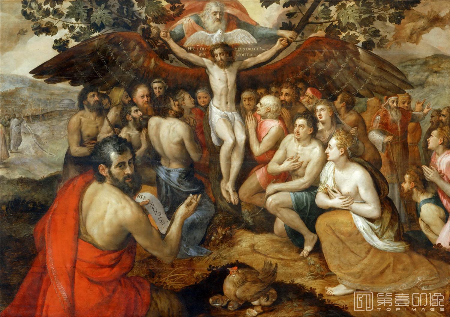 油画-卢浮宫-Frans Floris the elderAllegory of the Trinity-0666